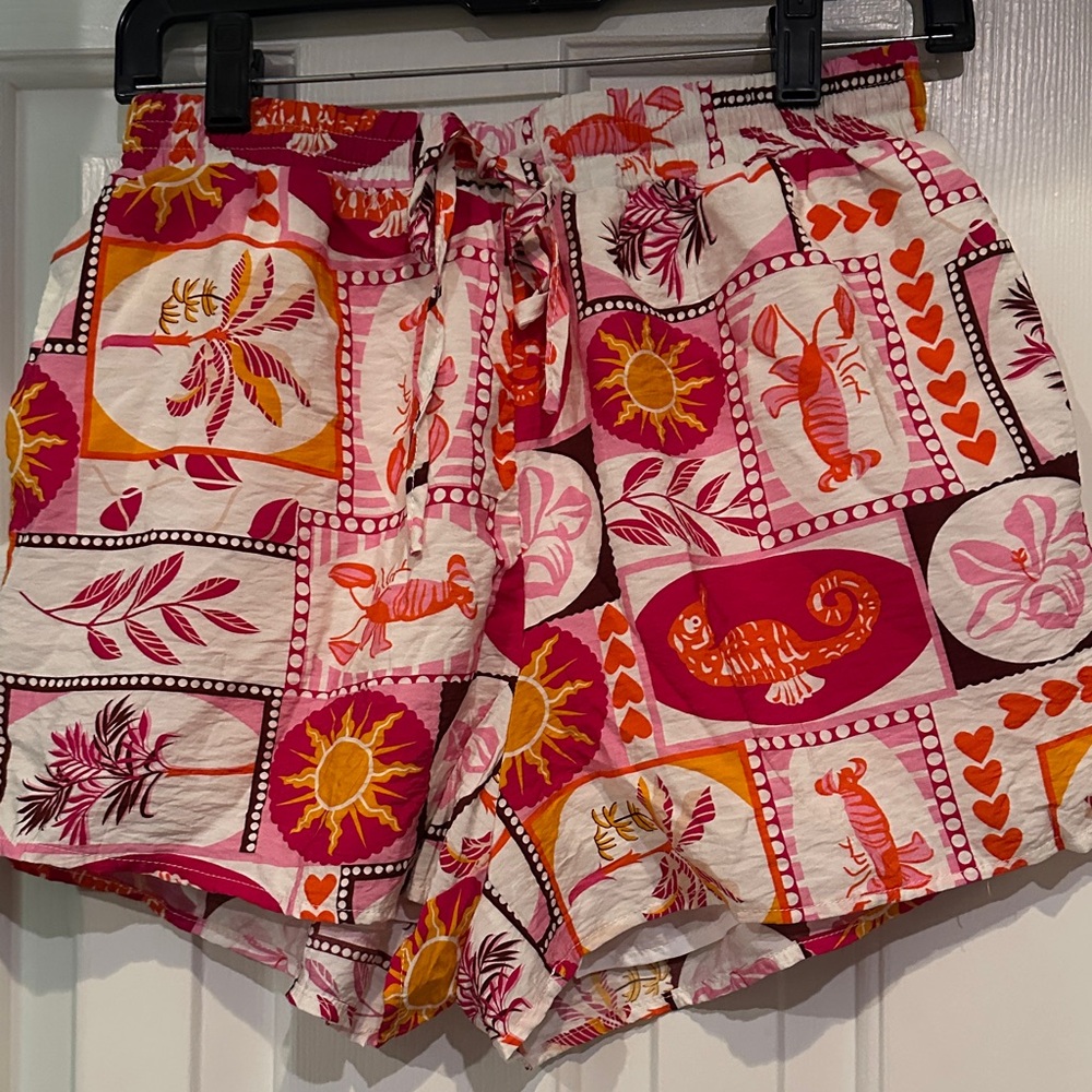 Vibrant Pink and Orange Women's Shorts by Pink Lily. Size small. Like new
